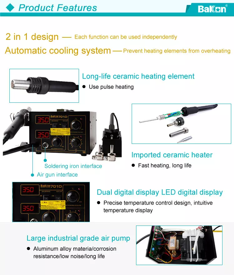 BK701D 2 in 1 Soldering Stations