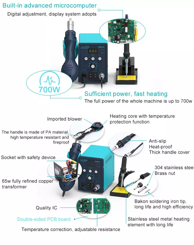 SBK8586 2 in 1 Soldering Stations