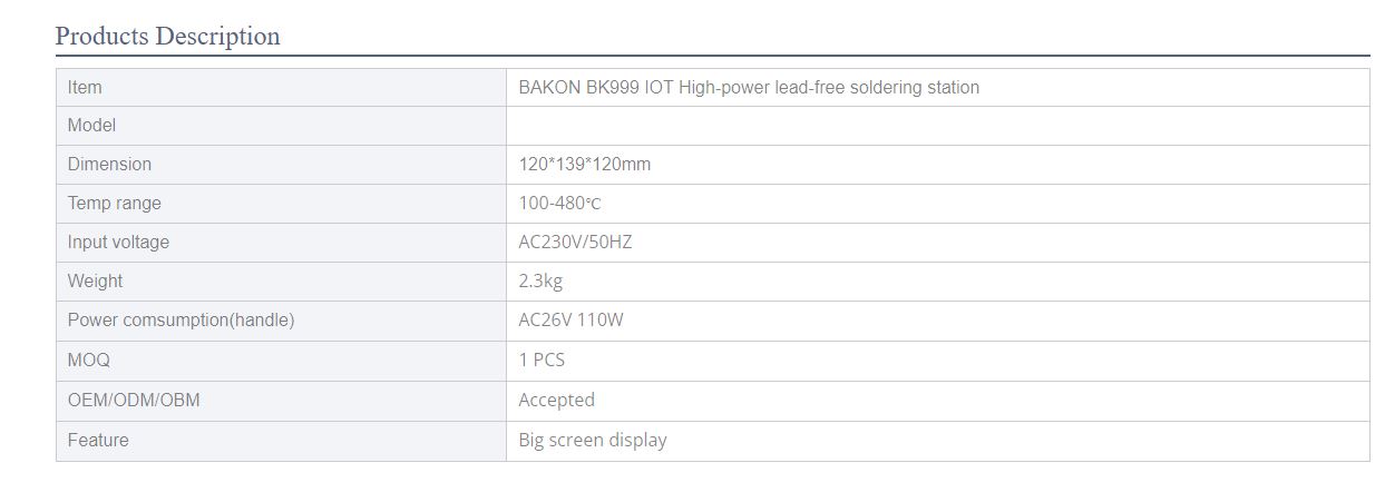 BAKON BK999 IOT singlesoldering Stations